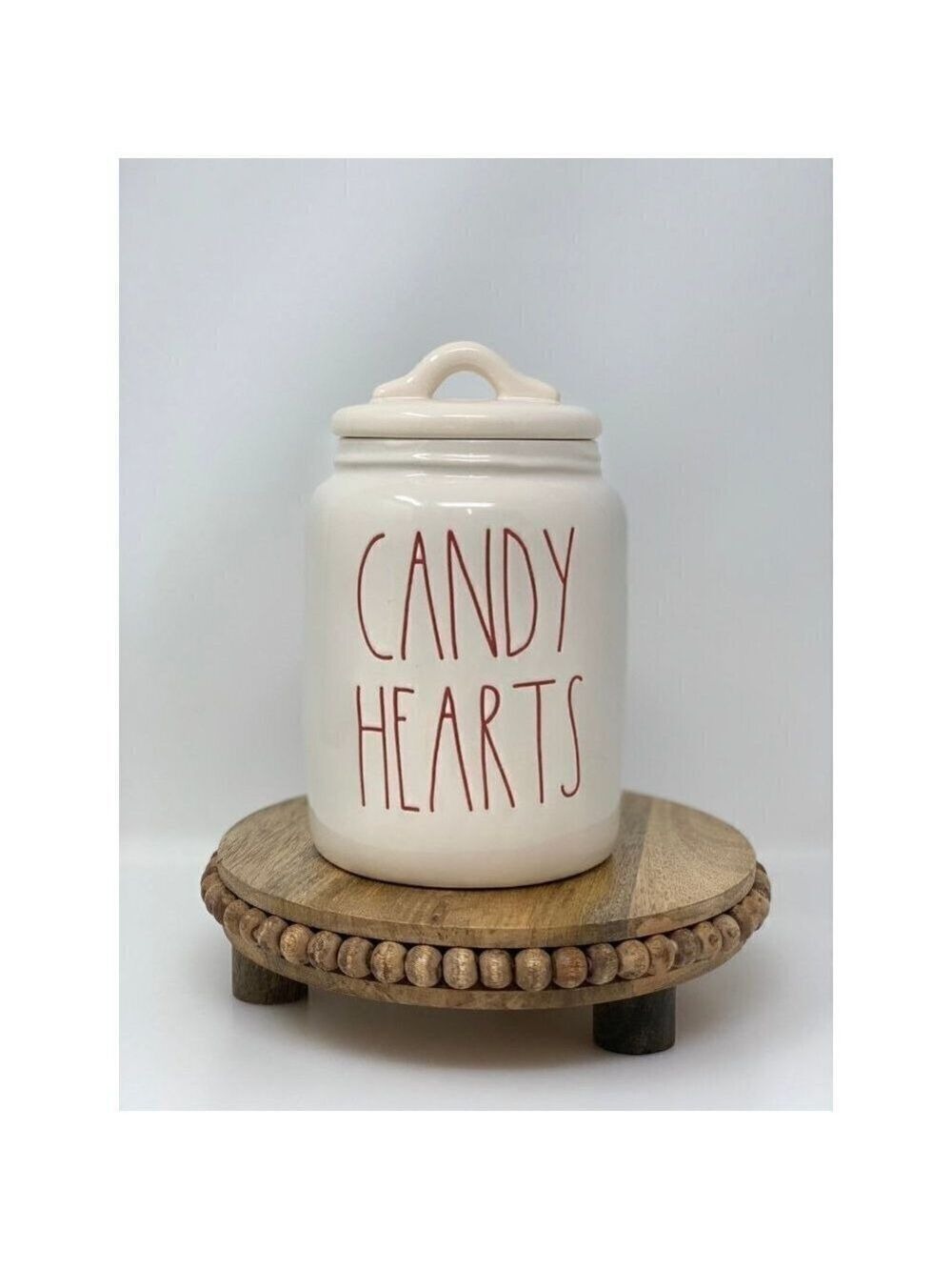 Rae Dunn Baby CANDY HEARTS Canister Ceramic NEW RED LL Medium